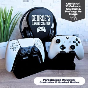 Personalized Headset Controller Stand, Headphone Controller Holder, Charging Holder, Docking Station, Custom Gamer Gift, Gaming Storage