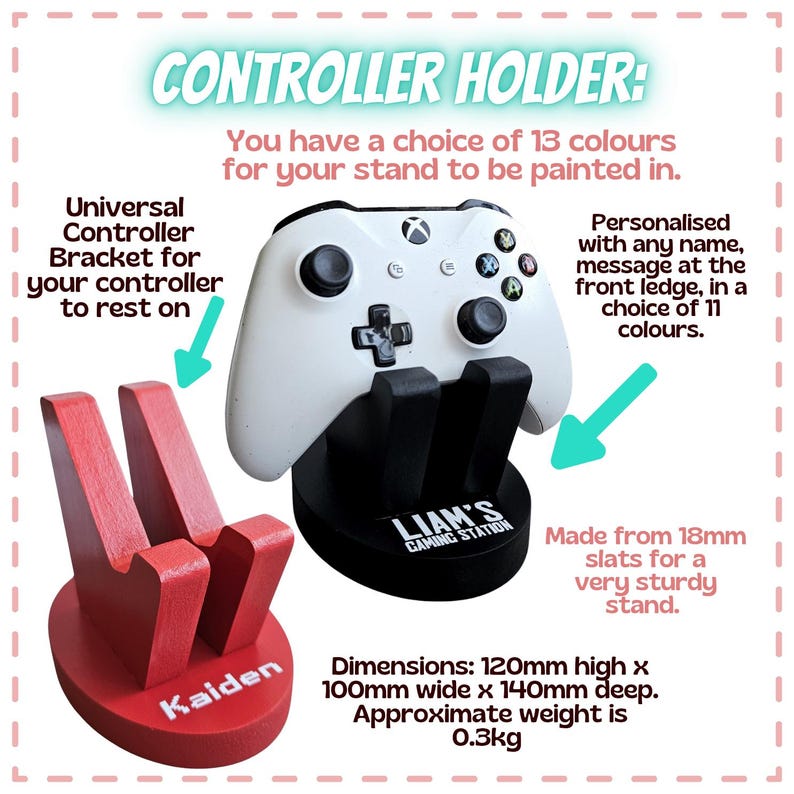 Cool Controller Holder, Game Controller Stand, Gaming Desk Accessories, Controller Storage, 18th Birthday Gifts For Boys, Nerdy Boyfriend image 2
