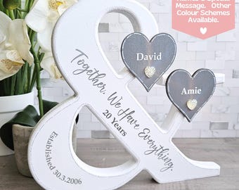 Anniversary Sign Plaque, 20th Anniversary Gifts For Couples, 20th Wedding Anniversary Gift For Husband, 20 Year Anniversary Present For Wife