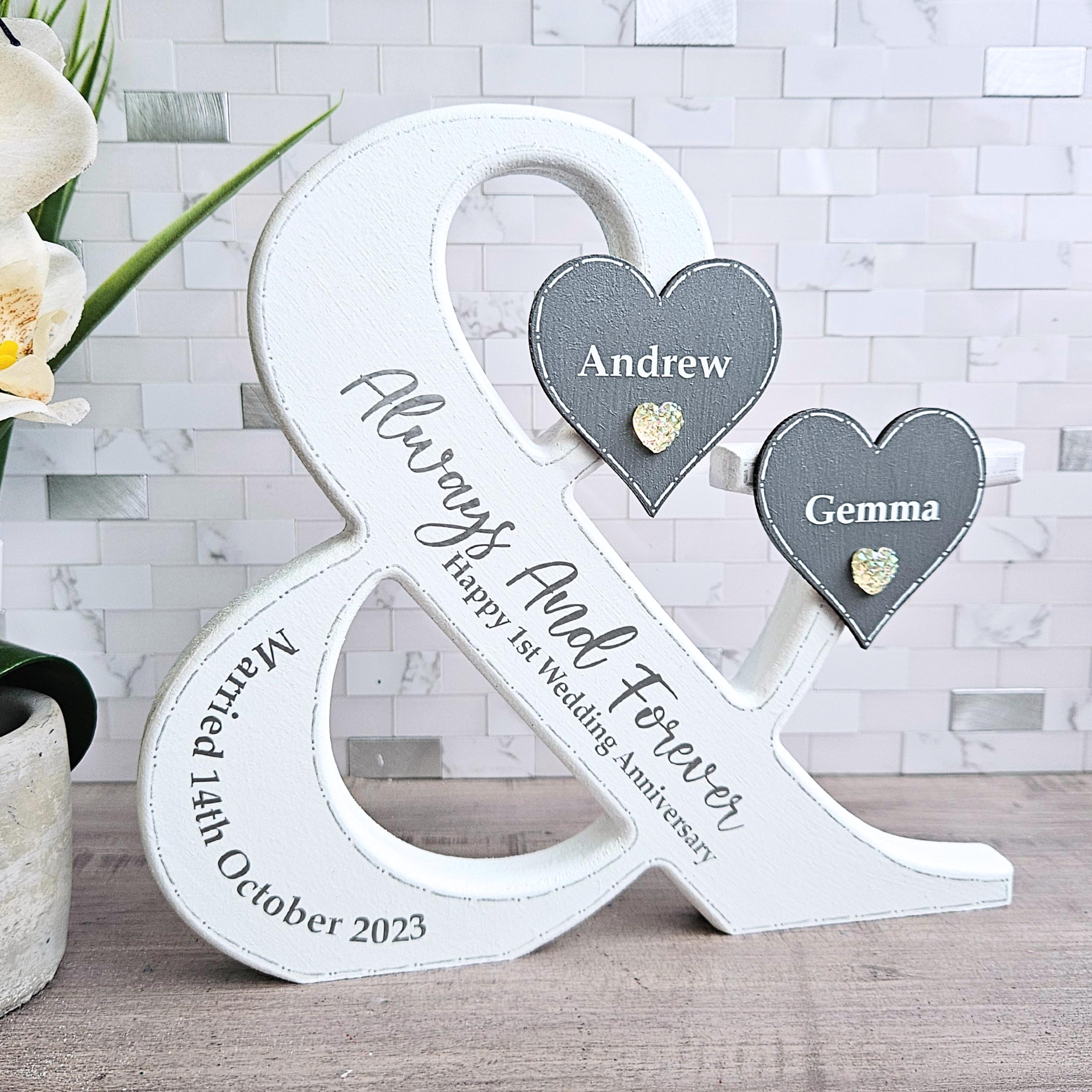 Personalized Anniversary Sign, 1st Wedding Anniversary Gift For Couple Unique, 1st Anniversary Gift For Friends, 1 Year Married Anniversary