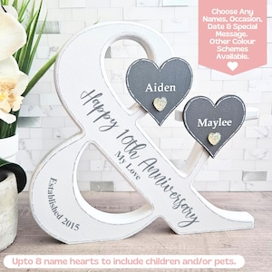 Anniversary Date Sign, Happy 10th Anniversary Gift For Wife Tin, 10th Wedding Anniversary Gift For Her 10 Year Anniversary Present For Him