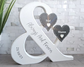 Couple Established Sign For Anniversary Gift For Couple Plaque, Wedding Date Sign, Silver Wedding Gift For Couple, Son And Daughter In Law