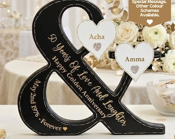 50th Anniversary Sign, 50th Anniversary Gifts For Wife, 50th Wedding Anniversary Gifts For Parents, Unusual Golden Wedding Anniversary Gifts