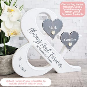 Personalized 10th Anniversary Gift For Wife 10 Years Anniversary Present, Couple Name Sign, Tenth Anniversary Date Sign ,10th Wedding