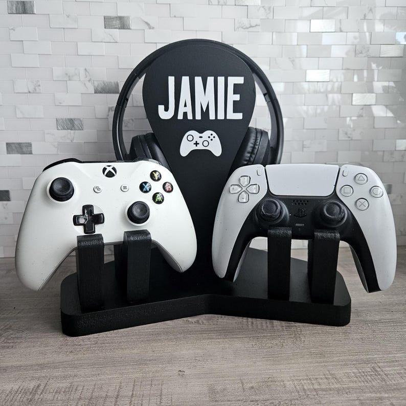 Controller Stand, Controller Holder, Gaming Desk Accessories, Gamer Anniversary Gift, Charging Station, Gaming Home Decor, Gaming Couple image 11