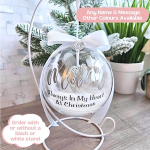Personalised Memorial Ornament For Mum Memory Bauble, Custom Bereavement Gift For Mother, In Loving Memory Gift For Loss Of Loved One Gift