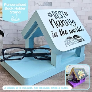 Triangle Book Rest Personalised Book Holder Custom Book Stand, Book Accessories For Readers Birthday Gift For Book Lover Gift For Her