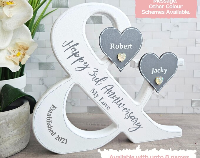 Happy 3rd Anniversary Keepsake, 3rd Wedding Anniversary Gift for Her 3