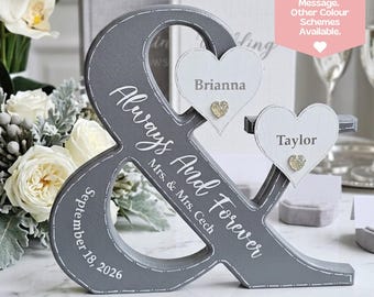 Mrs And Mrs Sign, LGBTQ Wedding Gift For Lesbian Couple Plaque, Gay Couple Gift, Gay Housewarming Gift For Couple, Lesbian Engagement Gift
