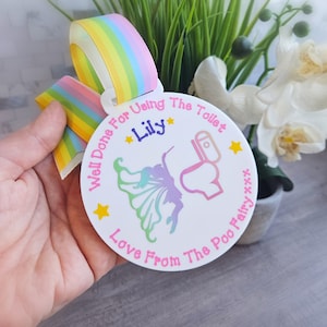 Milestone Discs Girl, Personalised Medal Award Ribbon, Achievement Gift, Well Done Gift For Girl, Potty Training Reward, Toilet Training,