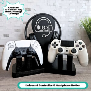 Headset Controller Holder, Gamer Holder, Gaming Storage, Personalized Controller Stand, Gamer Birthday For Husband, Gaming Boyfriend Gift