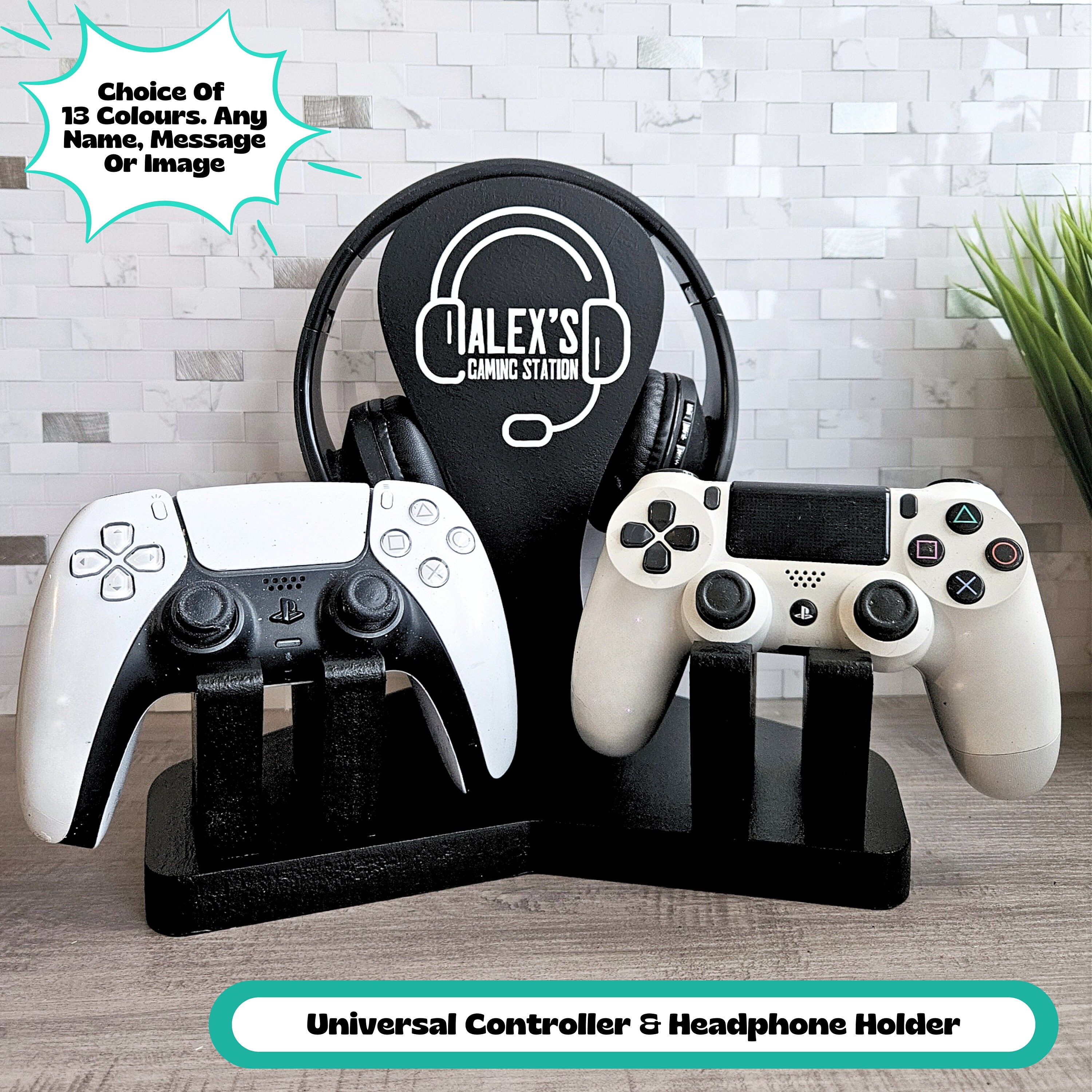 Personalized Headset & Controller Stand: Gamer Gift, Gaming Storage
