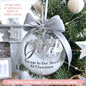Memorial Bauble, In Loving Memory Christmas Ornament, Dad Memorial Ornament, Personalized Sympathy Gifts For Loss Of Father, Memorial Gift