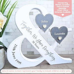 Anniversary Date Sign, 30th Anniversary Gift For Couple Personalized Anniversary Plaque, 30th Wedding Anniversary Gift For Wife, Pearl