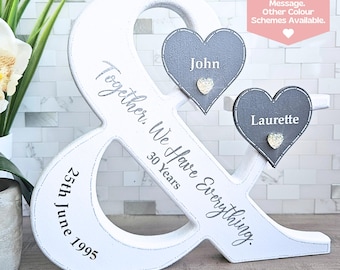 Anniversary Date Sign, 30th Anniversary Gift For Couple Personalized Anniversary Plaque, 30th Wedding Anniversary Gift For Wife, Pearl