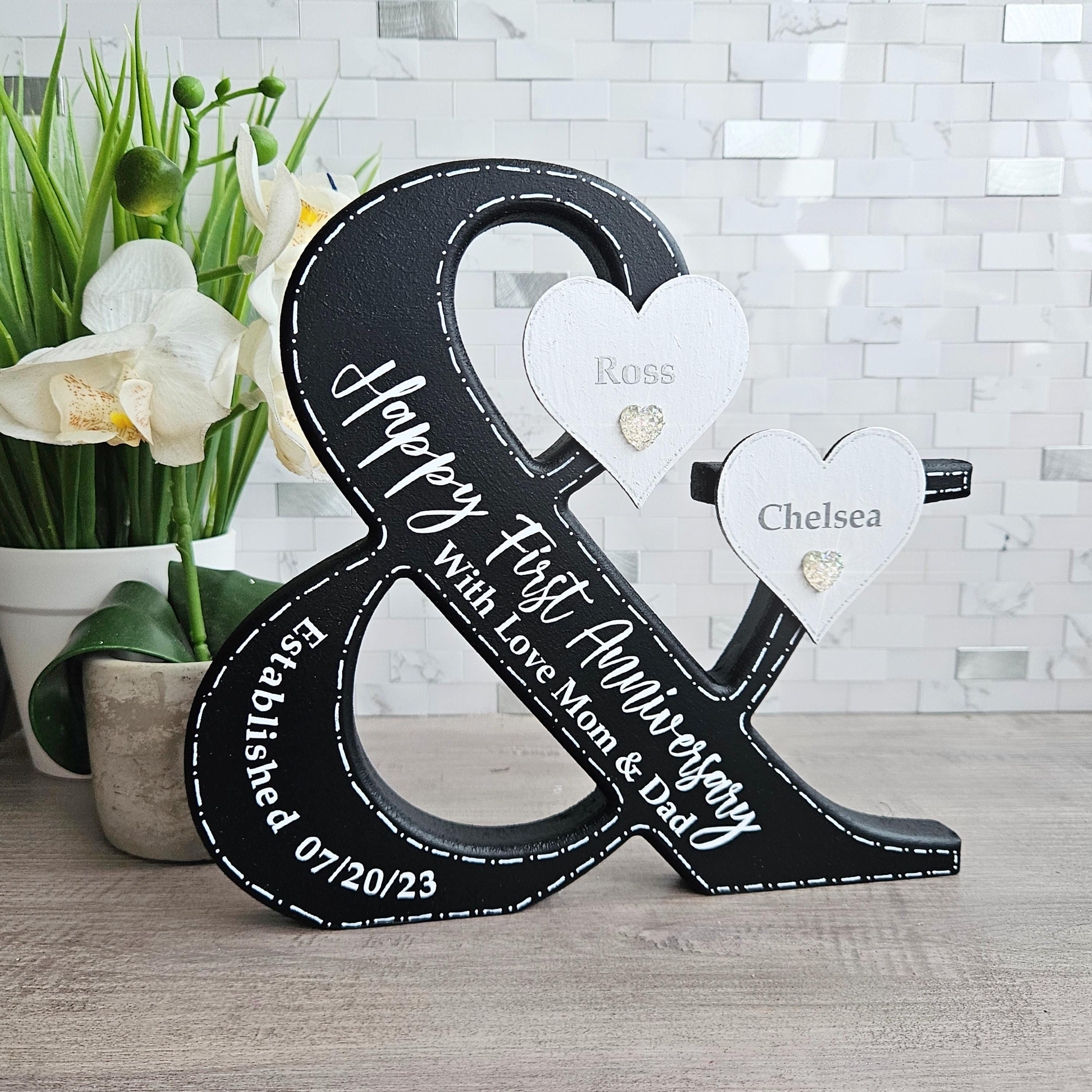 Personalized Anniversary Sign, 1st Wedding Anniversary Gift For Couple Unique, 1st Anniversary Gift For Friends, 1 Year Married Anniversary