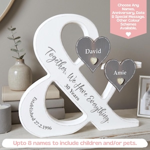 Letrero con la fecha del aniversario, regalo de 30 aniversario para pareja, placa de aniversario personalizada, regalo de 30 aniversario de bodas para esposa, perla