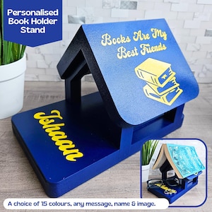 Personalized Book Page Holder, Book Rest, Nightstand Book Holder Display, Bookworm Birthday Gift For Book Lover Gifts For Her, Bibliophile