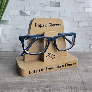 Wood Glasses Holder For Glasses Stand, Papa Gifts, 70th Birthday Gift For Grandad Gift From Grandchildren, Grandpa Fathers Day Gift For