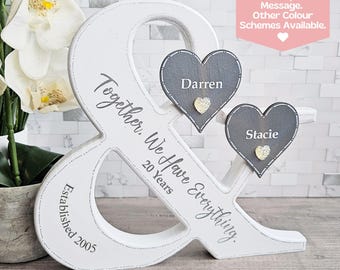 20 Years Together Sign, 20th Anniversary Gift For Parents Anniversary Date Sign, 20th Wedding Anniversary Gift For Mum And Dad, Married Sign