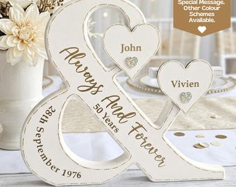 50th Anniversary Sign, Unusual 50th Anniversary Gifts, 50th Wedding Anniversary Gifts, Golden Wedding Anniversary Gifts For Parents, 50 Year