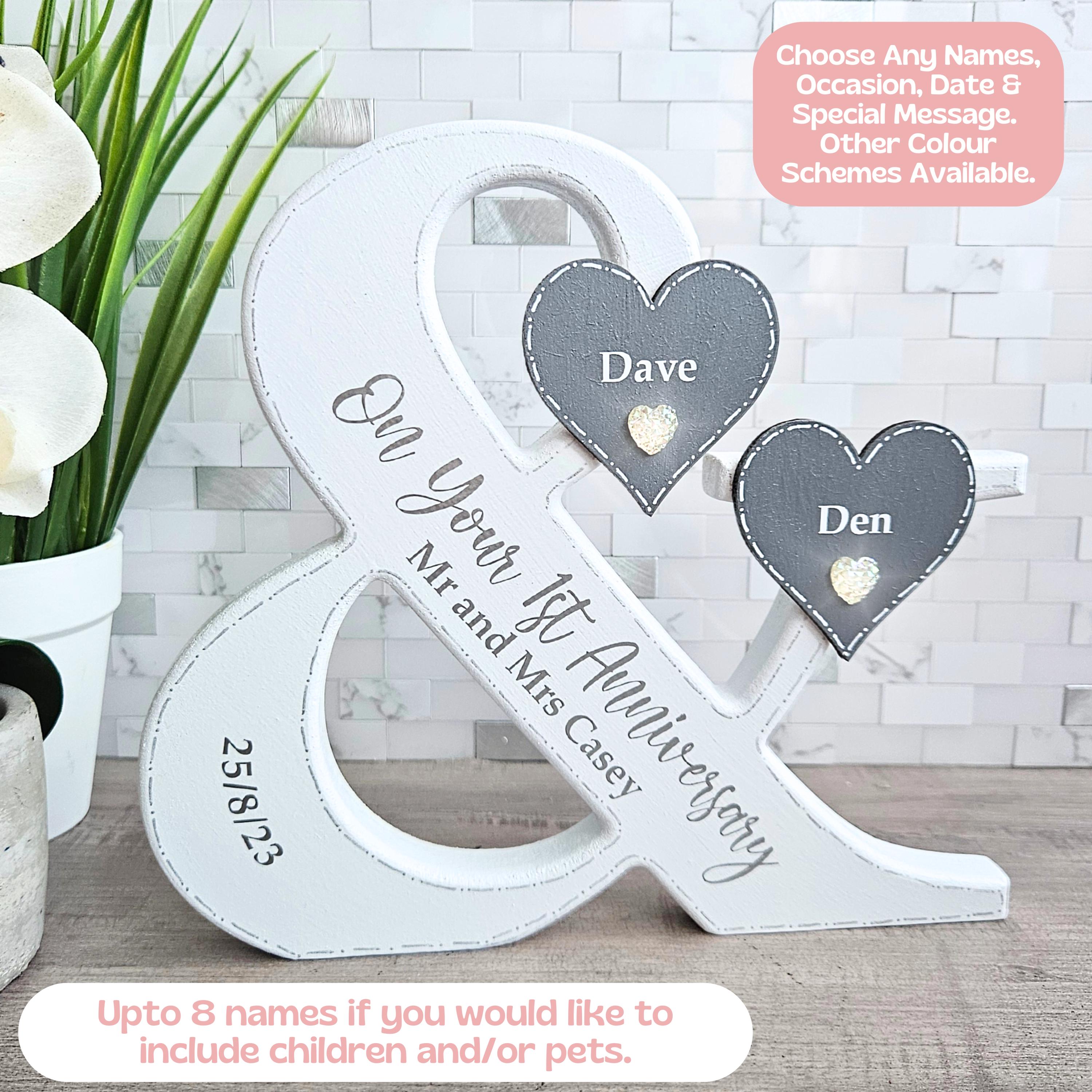 Personalized Anniversary Sign, 1st Wedding Anniversary Gift For Couple Unique, 1st Anniversary Gift For Friends, 1 Year Married Anniversary