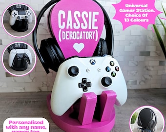 Game Controller Stand, Headphone And Controller Holder, Charging Station, Girl Gaming Accessories, 18th Birthday Gifts For Gamers
