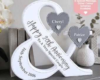 Letrero de aniversario, decoraciones de aniversario, regalos de 20 aniversario para parejas, regalo de 20 aniversario de bodas para el esposo, 20 años de boda