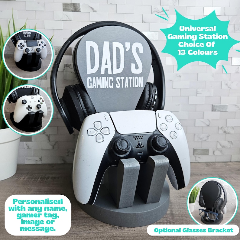 Multi Controller Storage, Headset Controller Stand, Headphone Controller Holder, Gaming Desk Organizer, Gaming Present, Gaming Birthday Gift image 9