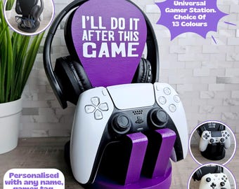 Game Controller Stand, Headset And Controller Holder, Gaming Boyfriend Gift, Gaming Desk Accessories For Men, 30th Birthday Gift For Him