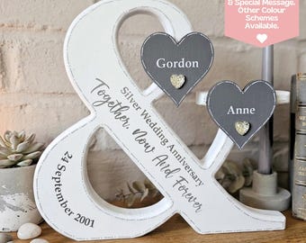 Silver Anniversary Sign, Silver Anniversary Gift For Husband, 25th Anniversary Gift For Wife, 25 Year Anniversary Gift, Anniversary Presents