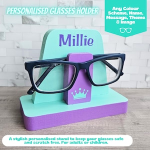 Princess Glasses Holder Personalised Tween Girl Gifts, Childrens Glasses Stand For Kids, Daughter Birthday Gifts For Niece, Girl Christening