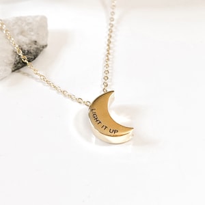 Crescent City 18K Gold Plated Engraved Necklace
