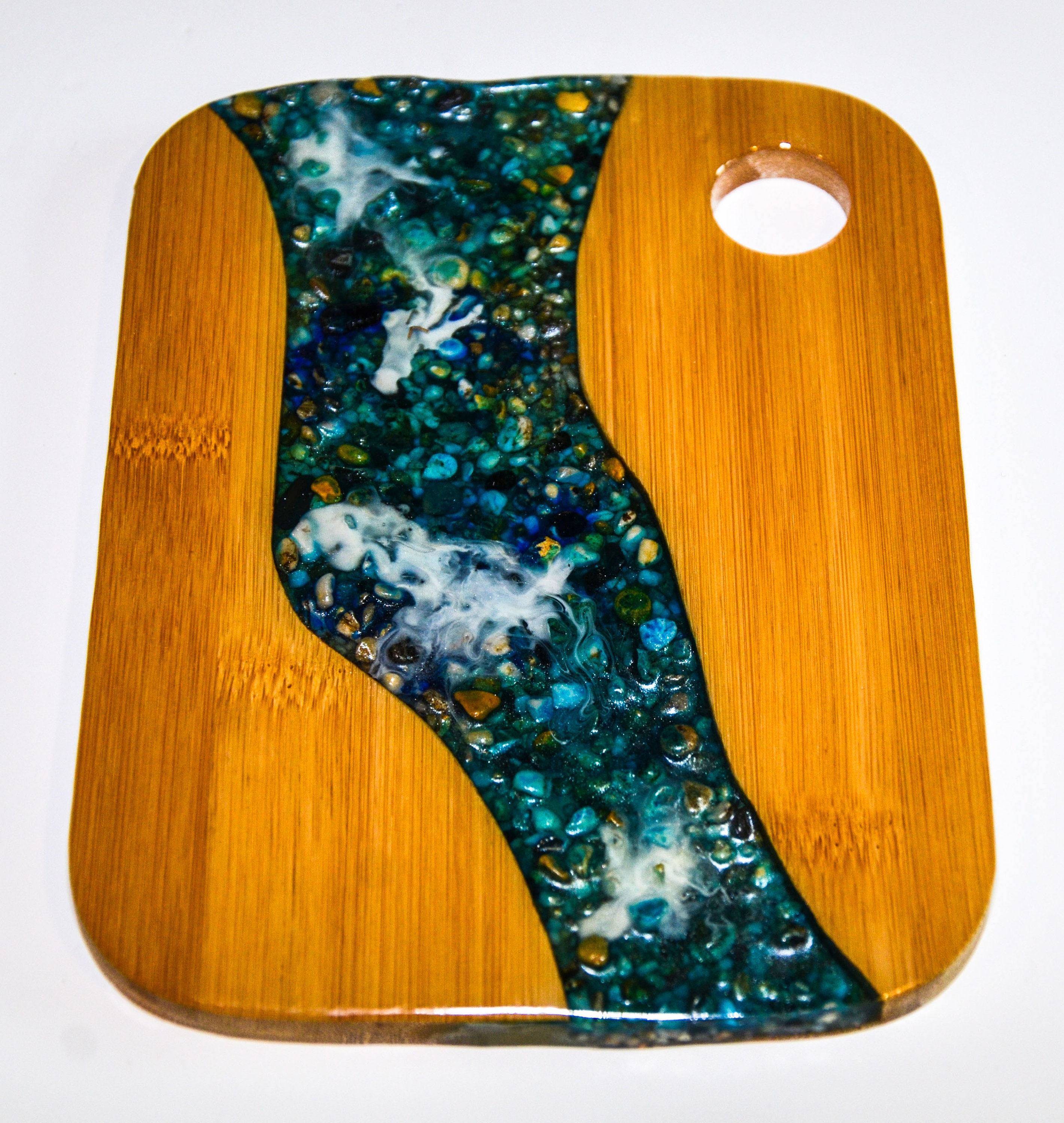 20cm X 15 Cm River / Riverbed Resin Art Serving Board. Wall Etsy