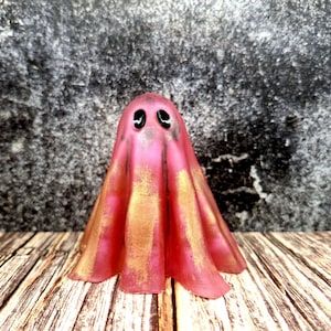 Adopt a Ghost - Handmade Collectible Ornamental Ghost figurine – The Pink Lady - Gothic Collectible Figurine – Unique Spooky Gift