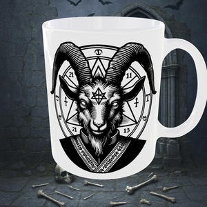 Gothic Baphomet Coffee Mug 11oz – Wiccan Witchcraft Ceramic Cup with Occult Gothic Design | Witchy Home Décor | Unique Gift