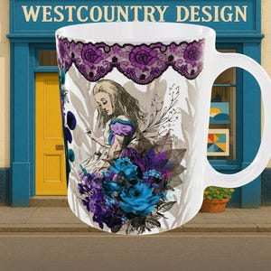 Goth / Gothic mug gift Alice in Wonderland Alice and The Guards coffee mug Featuring Alice and the Guards. Available 6 mug set.