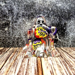 Adopt a Ghost - Collectible Ornamental Ghost Figurine – ‘The Chocoholic’ | Filled with Mini Cream Eggs | Unique Gift