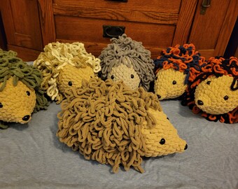 Hedgehog Stuffed Animal Plushie, Handmade Crochet Hedgehog, get custom colors to represent your favorite sports team, school colors, etc.