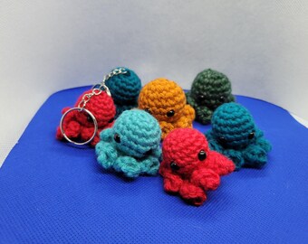 Octopus Toy, Handmade Crochet Mini Octopus, perfect for keychains or hanging rearview mirror charms