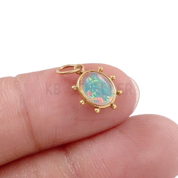 Naturalny opal ze złota 14k: ręcznie robiony delikatny wisiorek
