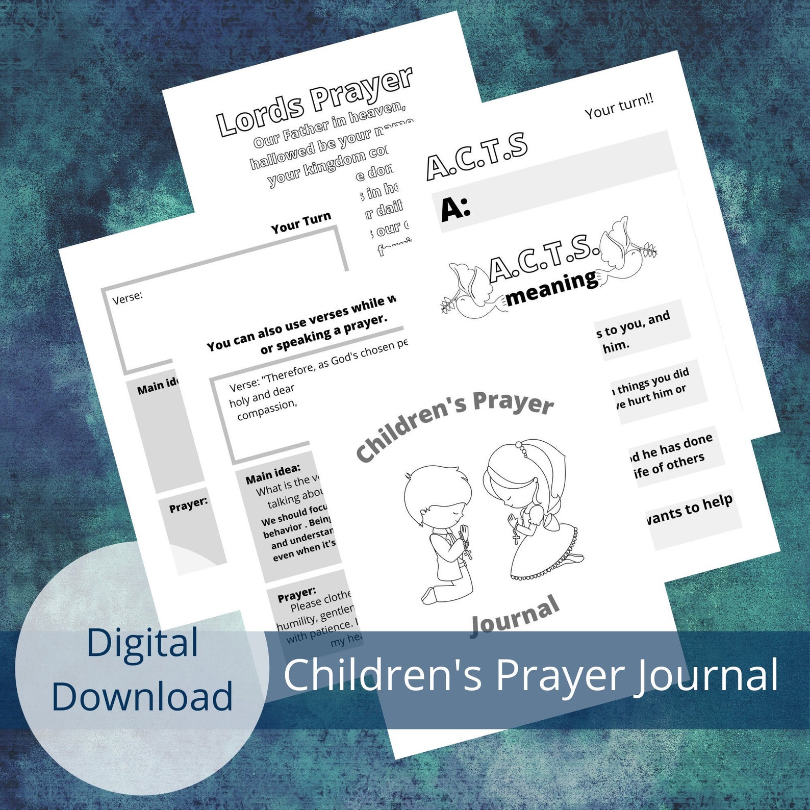 Children's Prayer Journal Kids' Prayer Activities - Etsy