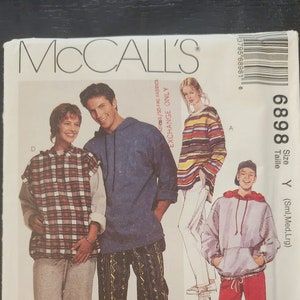 McCall's Sewing Pattern 6898 Misses' & Men's Top Sweatshirt Pants and Short Size S-L FF UNCUT
