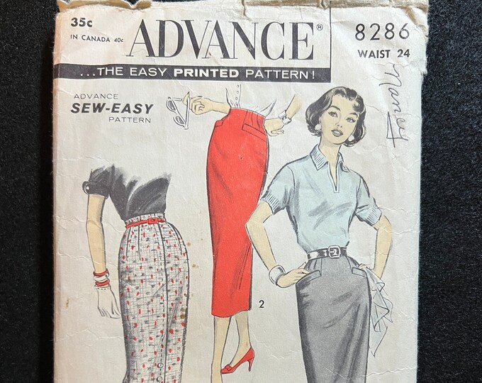 Advance Sewing Pattern 8286 Women's & Misses' Two Skirts Waist Size 24 ...