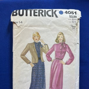 Butterick Sewing Pattern 4051 Misses&#39; Jacket & Dress Size 14 Cut Complete