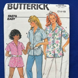 Butterick Sewing Pattern 3839 Girls&#39; Shirt Shorts & Pants Size 7-10 FF UNCUT