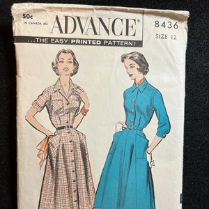 Advance Sewing Pattern 8436 Misses One Piece Dress Size 12 Bust 32