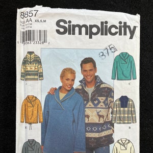Simplicity Sewing Pattern 8857 Misses' Men's Teens' Knit Top Sizes XS-M ...