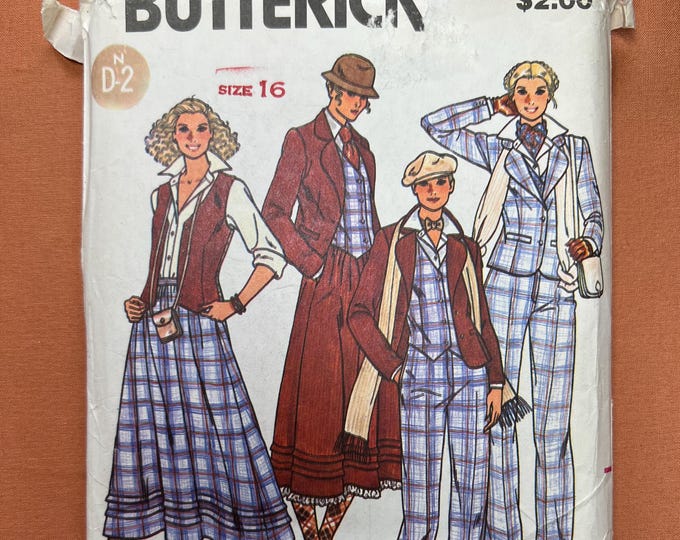 Butterick Sewing Pattern 6253 Misses Vest Jacket Skirt & Pants Size 16 ...