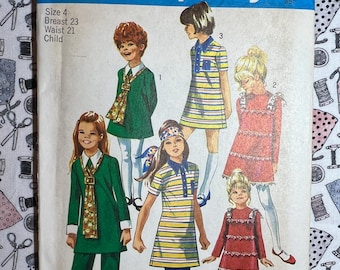 Simplicity Sewing Pattern 8991 Child's and Girls' Dress and Pants Size 4 FF UNCUT